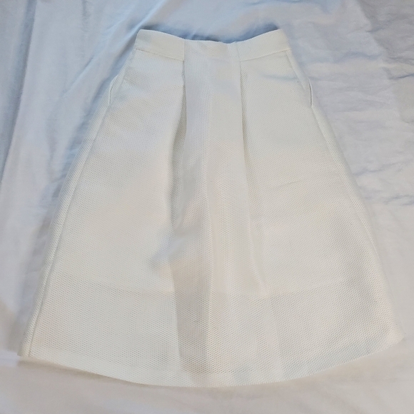 Ever New Melbourne Exposed Zipper White Midi Skirt - Picture 10 of 11